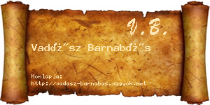 Vadász Barnabás névjegykártya