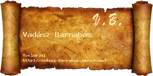 Vadász Barnabás névjegykártya